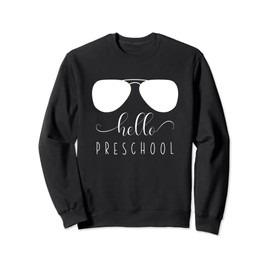 Hello Preschool Sunglasses Back to School Teacher Kids Sweatshirt