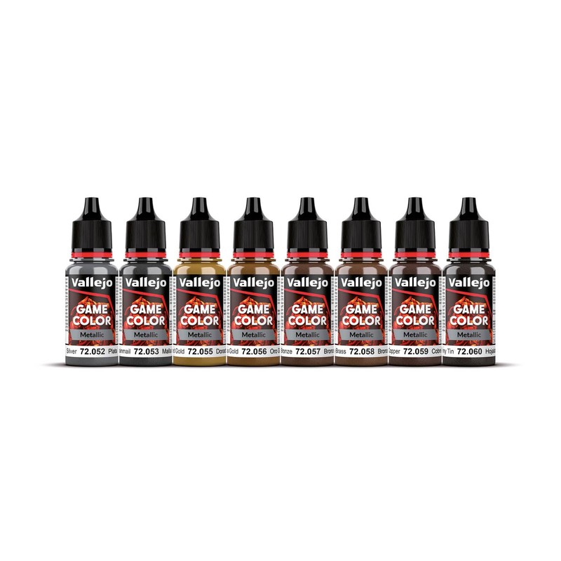 Vallejo Paints: Game Color Paint: Metallic Colors - 72303, 8