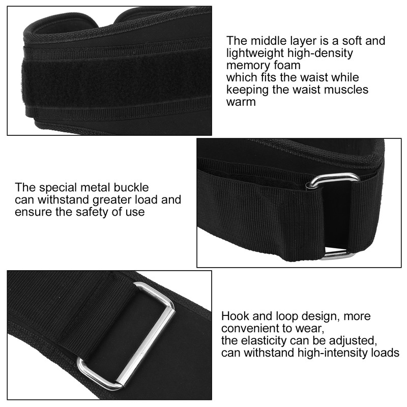 Weight Lifting Belt Fitness Training Waist Support Brace Widen Nylon