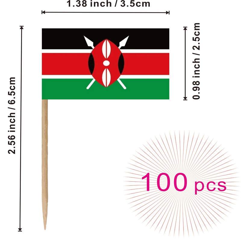 Kenya Toothpick Flag Republic of Kenya Small Mini Cocktail Fruit