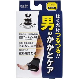 [Set Item] Leg-On Men's Heel Care, Black, 1 Pair (2 Pack) x 6 Packs