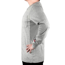 BOCOMAL FR Shirts Summer Vented Mesh Breathable Henley Shirt 5.5oz Flame Resistant CAT2 Work Clothing