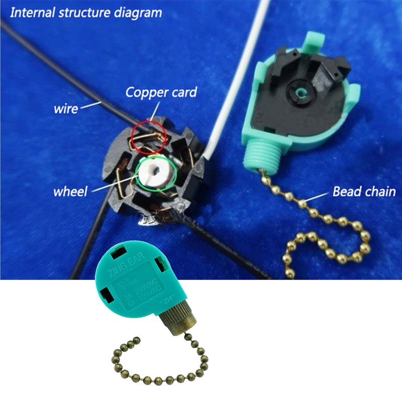 Ceiling Fan Switch 3 Speed 4 Wire Zing Ear ZE-268S6