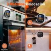 Termómetro Digital Cocina Para Carne, Doble Sonda Para Horno Plateado