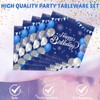 Blue 80th Birthday Decorations for Men Navy Blue Silver Happy