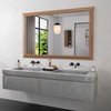 Amorho Bathroom Mirror, 48 X30 Inch Wall Mirror, Walnut Wood