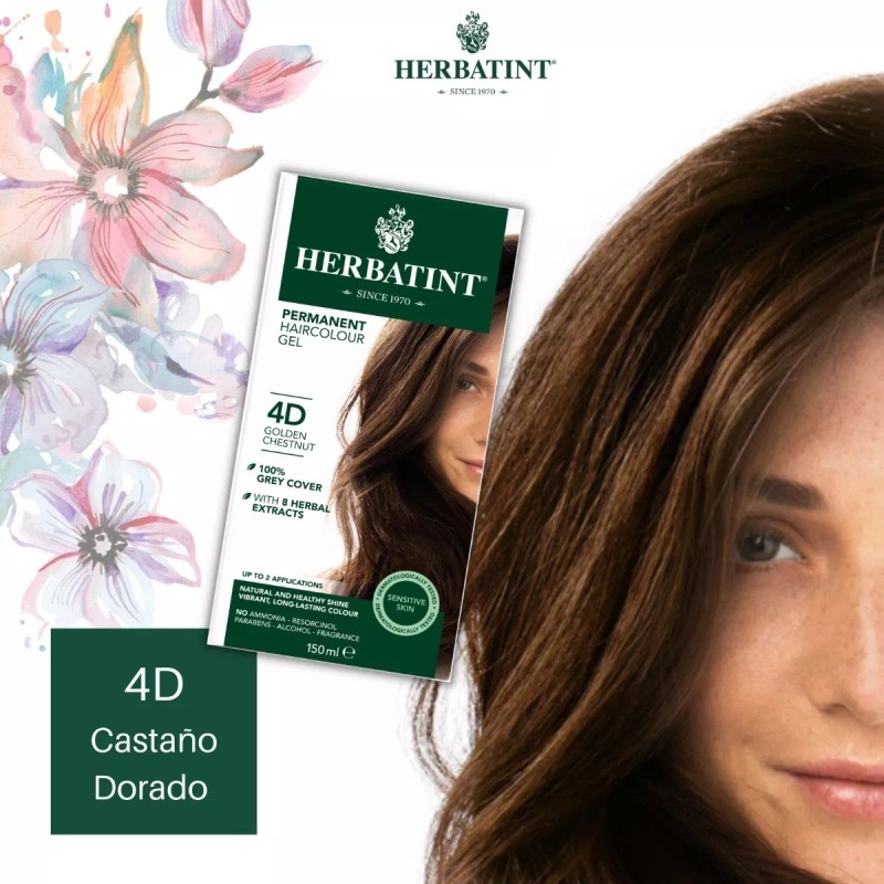 Herbatint Tinte Herbatint Sin Amoniaco 4d Castaño Dorado Pack 2