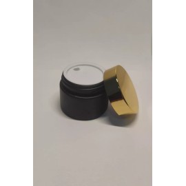 Meliars Envase Pomadera 50 Grs Negro Frost Tapa Dorada Y Liner -10pz