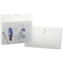 Pendaflex Expandable Poly String and Button Booklet Envelope, 14.5 x 9 Inches, Clear, 3 per Pack (63814-3)