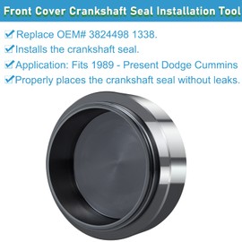 1338 Front Cover Crankshaft Seal installer &5046 Wear Sleeve Installer Tool Kit For Cummins 3.9L 5.9L 6.7L Replace OE 1338/3824498, 5046/3824500