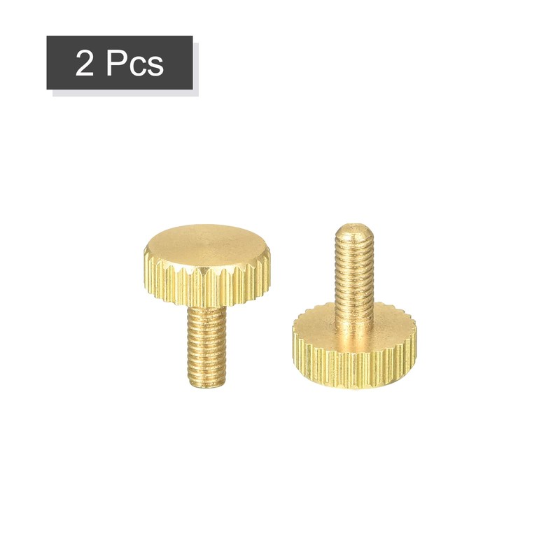 uxcell Knurled Thumb Screws, M3x8mm Flat Brass Bolts Grip Knobs