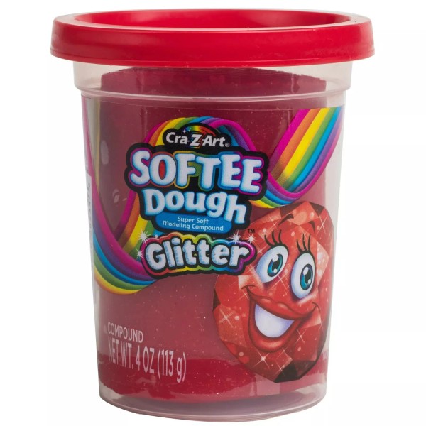 Cra-Z-Art Softee Dough Scented Red Glitter, 1 4oz Dough