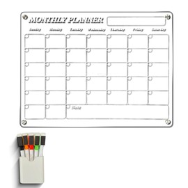 ThriveHive Acrylic Home Calendar Organization Board Refrigerator Schedule Planner for Fridge or Wall - Monthly Calendar