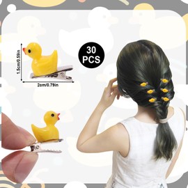 30pcs Resin Duck Clips, 0.6x0.8in Mini Bright and Lively Duck Hair Clips Cute Tiny Hairpin for Women Daily Usage Holiday School Parties Musical Festivals and Carnival Hair Decorations