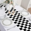DEMIUKO 6PCS Checkered Table Runner Black White Party Table Decor