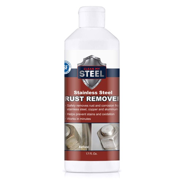 CLEAN MY STEEL Stainless Concentrated Cleaner and Rust Remover Deep Penetrating Restores to Original Look Fast Acting And Easy To Use (17 oz)