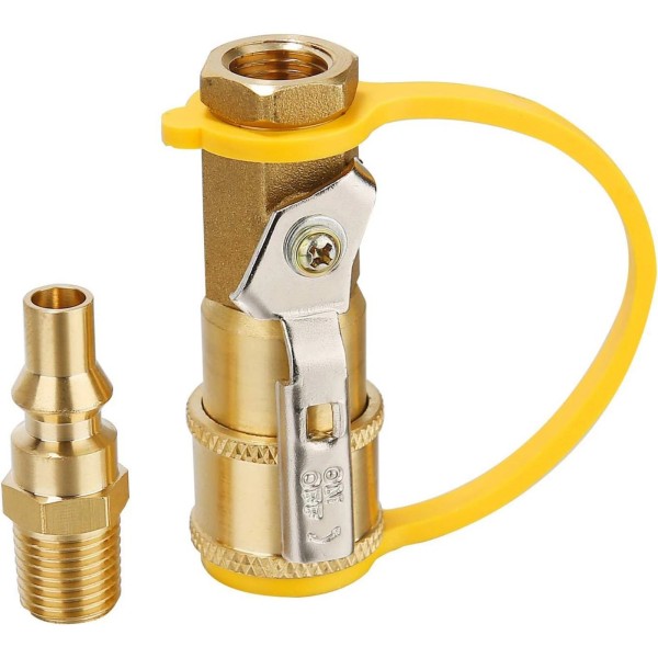 YOUUZ 1/4 Ball Valve Quick Connect Brass Adapter for Propane
