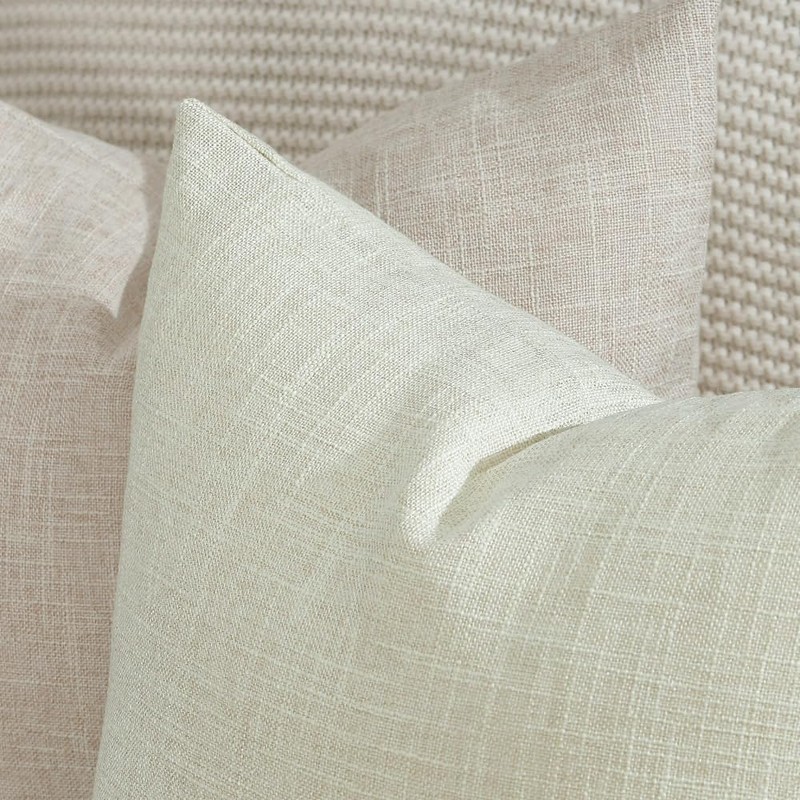 Madizz Set of 2 Faux Linen Cushion Covers, Soft Decorative