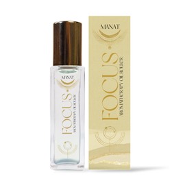 Manat Focus Essential Oil Roll On –100% Natural Aromatherapy – 10ml Glass Roller Ball – Focus, Productivity & Mental Clarity Blend w/Peppermint, Rosemary & Bergamot - Work, Study, Self Care, Gift