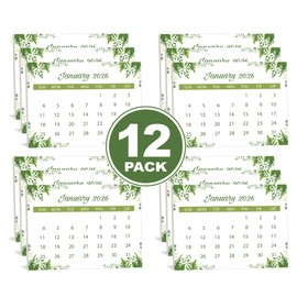 2026 Scrapbook Calendar Minis (12-Pack), Tear off Refill Pads for Scrapbooking, Crafts, Manual Projects, 2.25 x 3 Inches for Friends and Family (Greenery)
