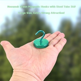 Neosmuk Magnetic Hooks, Heavy Duty 170lb Strong Magnets for Cruise Cabins, Ship Essentials, Large Metal Hooks for Hanging on Fridge(Green,Pack of 4)