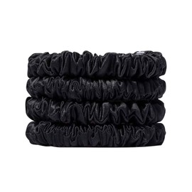 4pcs Silk Skinny Scrunchies - 30 Momme 100% Pure Mulberry Silk Scrunchies for Women Girls, Reduces Breakage | Stylish & Durable, Ideal for All Hair Types