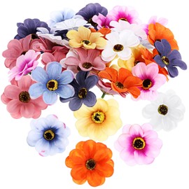 ABOOFAN 40 Stück Kunststoffblumen Kunstblumen Zur Dekoration Stoff-Blumenapplikationen Verzierung Zum Nähen Basteln Heimdekoration