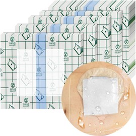 GEDRACKPMYN 30 Pcs Waterproof Ostomy Bag Shower Cover(10x12) cm, Stoma Bath Protector Shield Film with Non Sticky Pad, Shower Guard Shield
