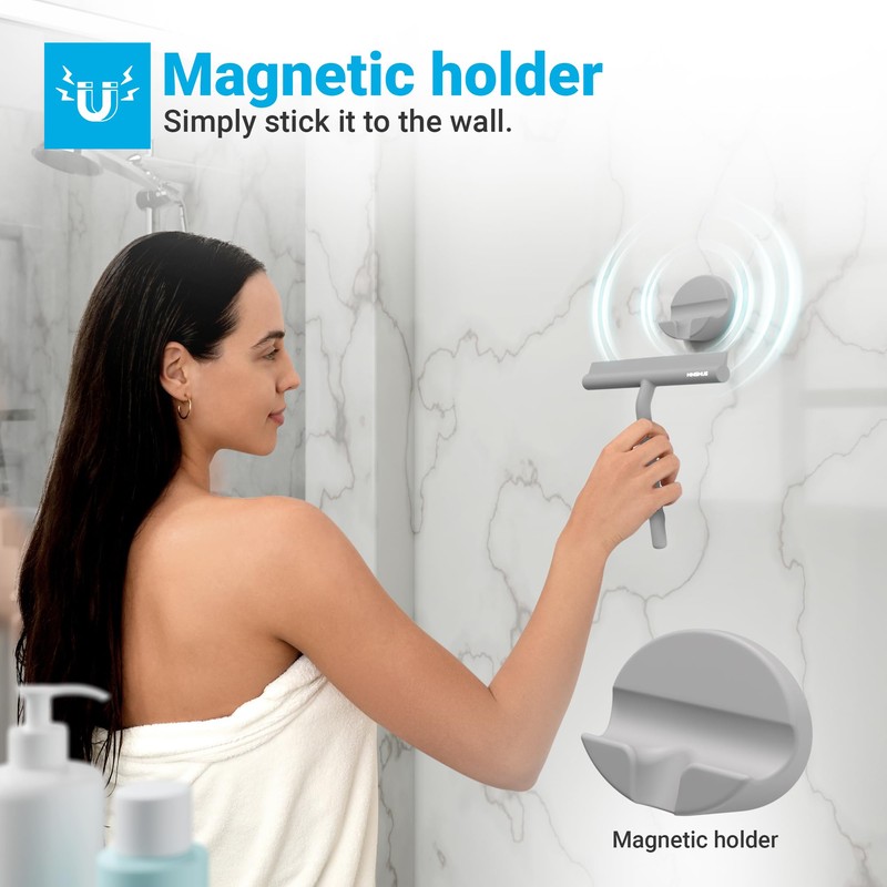 MINISMUS Silikon Duschabzieher – Abzieher Dusche, Glasabzieher für Duschwand, Duschkabinen,