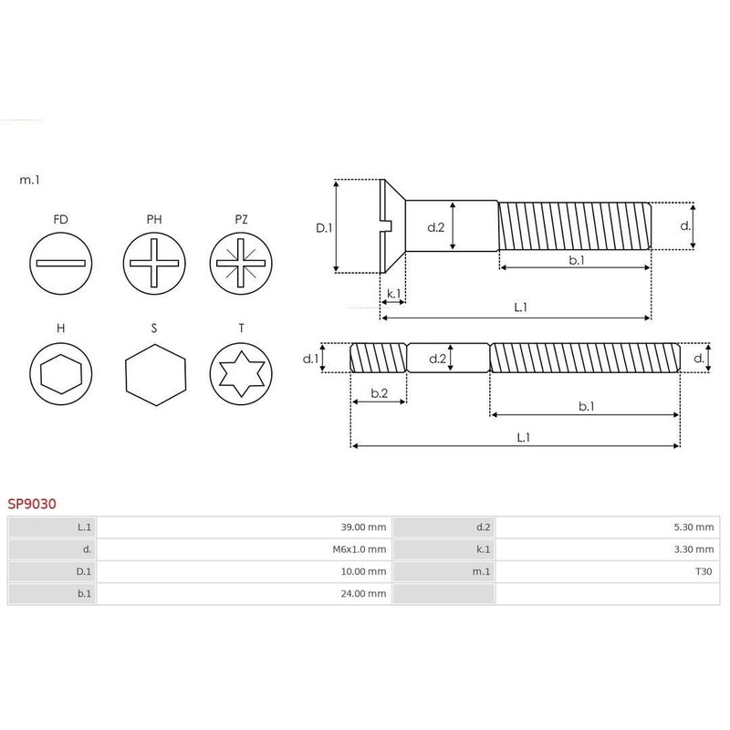 AS-PL Starter Motor Solenoid Screw Kit SP9030