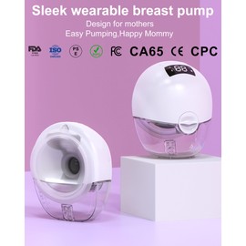Momkous Wearable Breast Pump Portable Hands Free, 9-Level Three-Mode, Long Battery Life, Painless Breast Pumping