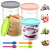 4 Pack Ice Cream Pints Containers, Stackable Ice Cream Tubs