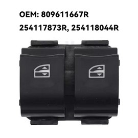 Window Control Switch, Car Window Master Control Switch Replacement 254118044R 809611667R 254117873R Compatible with Renault Compatible with Dacia Double Window Switch for Driver's Seat