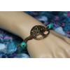 Tree of Life Turquoise Bracelet Suede and Burnished Gold Rustic