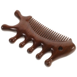 Baluue Scalp Massage Wooden Comb Multifunctional Fine Tooth Comb for Curly Hair Scalp and Facial Massage Tool for Men and Women Gentle Detangler for Healthy Hair Growth