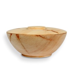 Storage Box Made of Pine Wood – for Bread, Cereals, Flour, Sugar, Tea, Salt – 2 Pieces: Bowl and Lid – Diameter 24 cm – Handmade in Austria