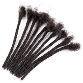 Originea 100% Real Hair Dreadlocks Extensions 4 Inch Afro Kinky Black 60 Strands 0.4 cm Fashion Crochet Braiding Hair for Men / Women (4 Inches, 60 Strands)