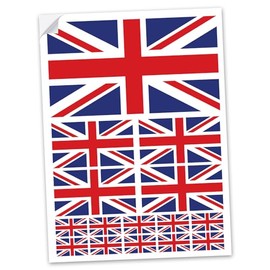 Reactive Brands SAFESIGN (15 Pack) Union Jack GB England Flag Decals Car Van Bike Waterproof Stickers