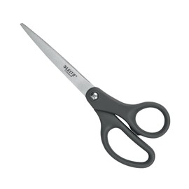 Leitz Titanium Scissors 180 mm, Stainless Steel 180 mm Scissors with Titanium-Coated Blades on Plastic-Free Hanging Card, 54210089