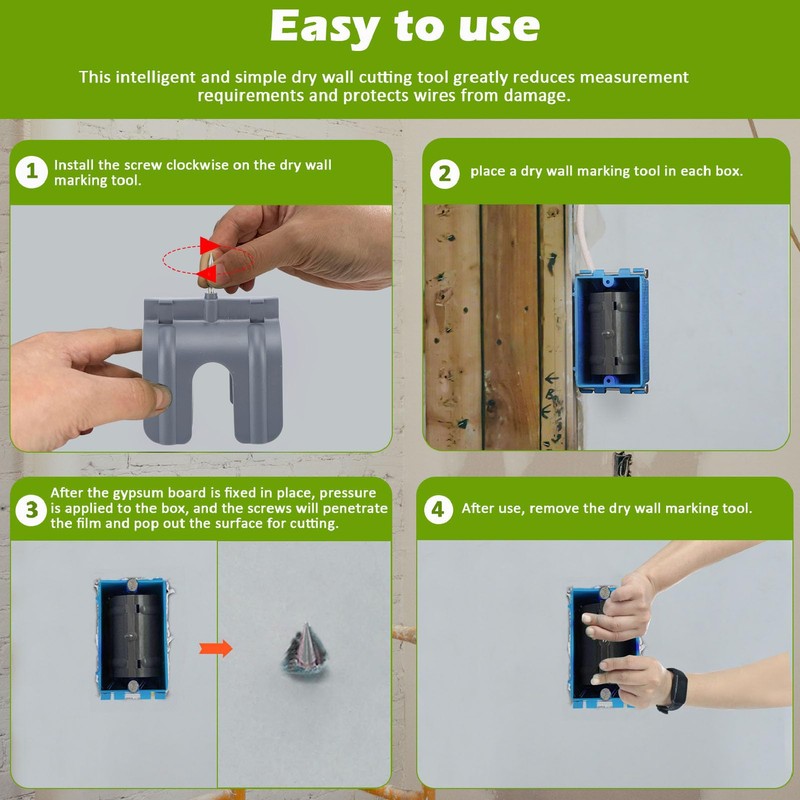 5PCS Drywall Outlet Marker, Drywall Marking Tool Accurate Marking Dry