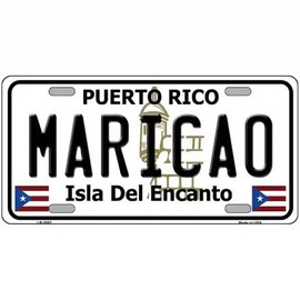Maricao Puerto Rico Metal License Plate Car Decor (White)