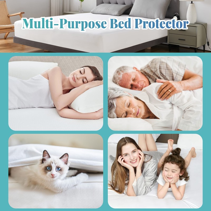 LINENOVA 100% Waterproof Mattress Protector- 1 Piece - Queen Size