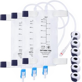 3 Pack 600ml Nephrostomy Bags with 24" Flexible Tube, Urine Drainage Bag Transparent Fluid Collection Bag with Twist Valve, with Soft Adjustable Leg Straps for Secure Fit