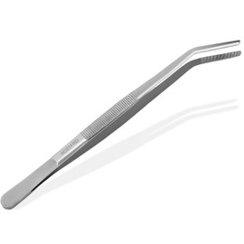 Feeding Tweezers Cooking Tweezers Curved 30 cm with Inner Teeth Stainless Steel