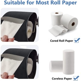 Hanging Toilet Paper Holder Waterproof Tissue Holder Cat Proof Roll Paper Case Cover Portable and Foldable Roll Storage Bag with Adjustable Strap for Wall Car Camping Tent Home Office Black