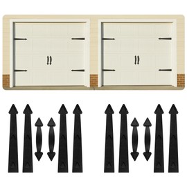 Magnetic Garage Door Hardware,Garage Door Magnetic Decorative Hardware 8 Hinges + 4 Handles for Iron Door,Easy Install,Durable & Waterproof (Classics Style,2 Pack)