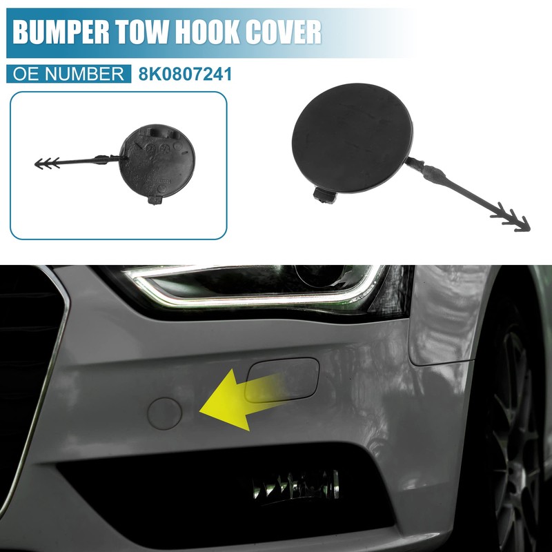 X AUTOHAUX Front Bumper Tow Hook Cover Eye Cover 8K0807241
