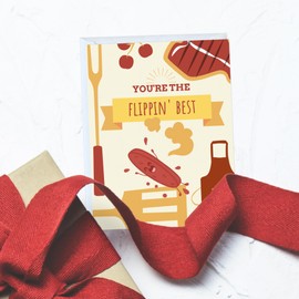 ALY LOU Dad Birthday Card For Father, Husband Him, Thank you Grandpa Stepdad Greeting Card for Parents (Flippin Best - Grill/BBQ)