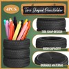 4 Pcs Tire Shaped Pen Holder Car Tire Pencil Holder