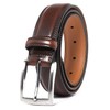 Ayamoti Men's 32mm Dress Belts,Genuine Leather Belts for Men,Fashion & Classic Designs for Work Business and Casual (Mahogany,34)